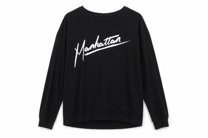 H&M Womens Black Cotton Pullover Sweatshirt Size M Pullover - Manhattan
