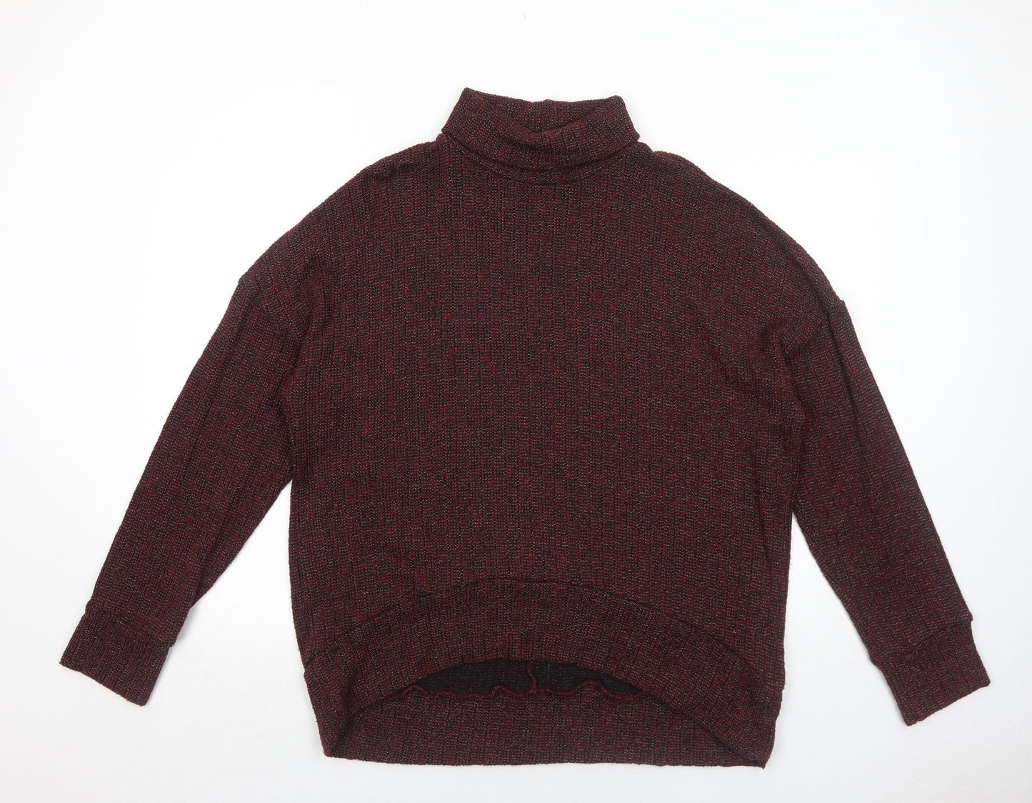 Topshop Womens Red Roll Neck Polyester Pullover Jumper Size 14