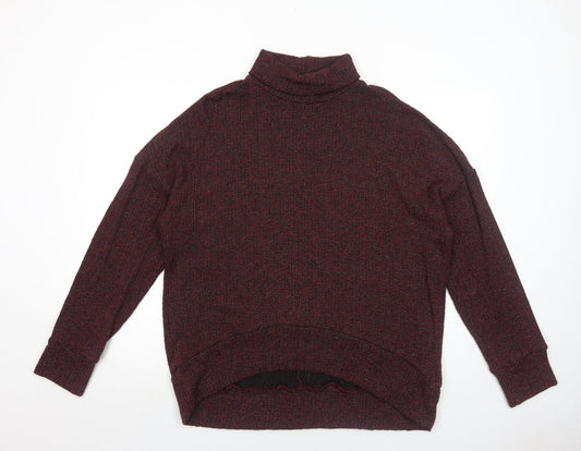 Topshop Womens Red Roll Neck Polyester Pullover Jumper Size 14