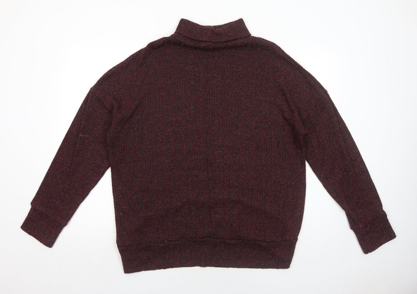 Topshop Womens Red Roll Neck Polyester Pullover Jumper Size 14