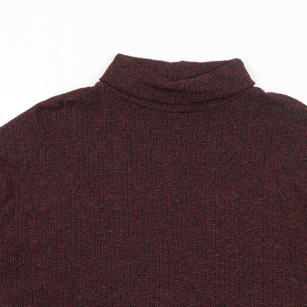 Topshop Womens Red Roll Neck Polyester Pullover Jumper Size 14