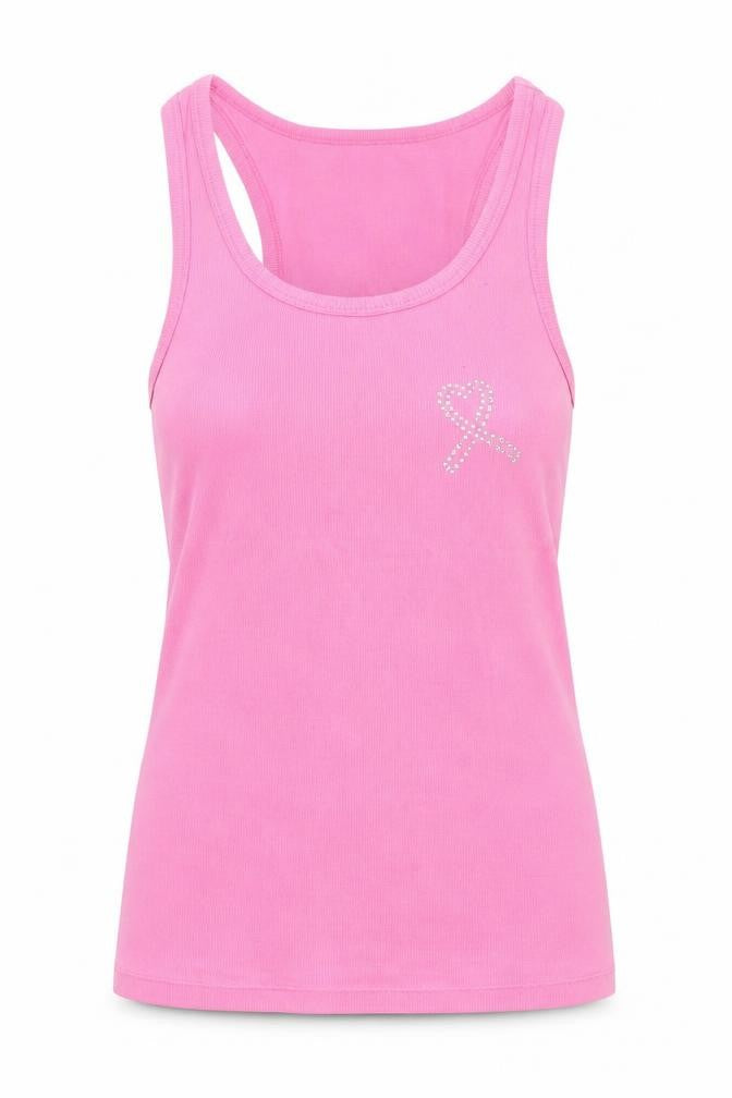 Marks & Spencer Womens Pink Cotton Basic Tank Size 16 Round Neck
