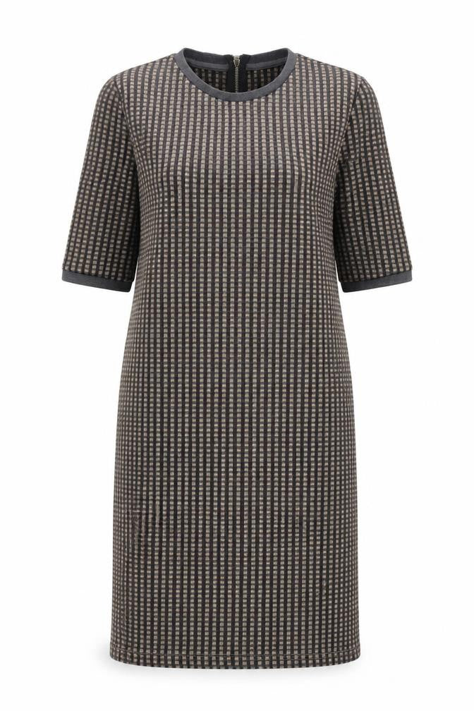 Zara Womens Multicoloured Geometric Polyester A-Line Size S Round Neck Zip