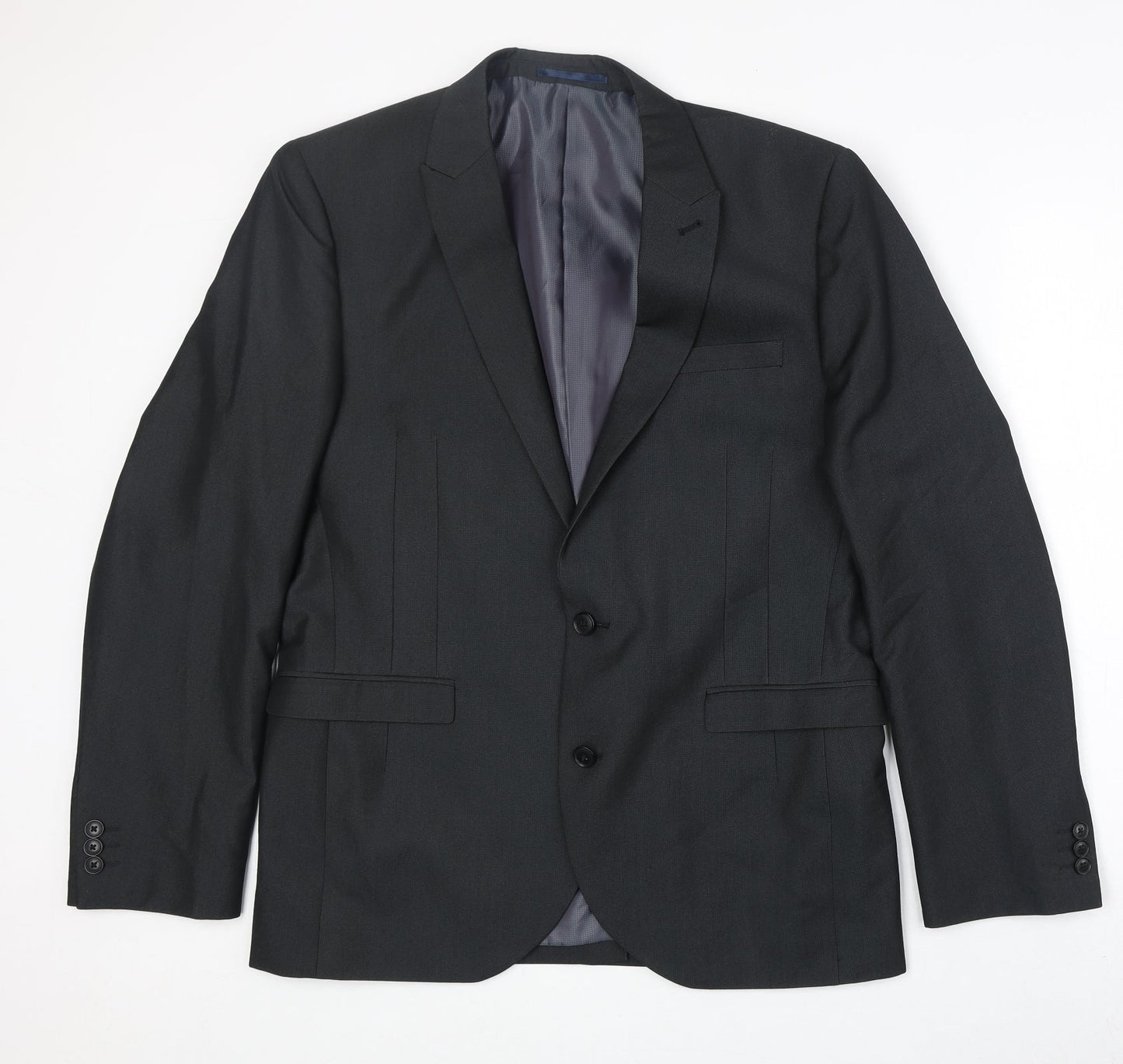 NEXT Mens Grey Polyester Jacket Suit Jacket Size 42 Regular