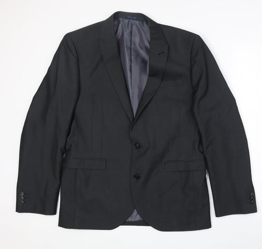NEXT Mens Grey Polyester Jacket Suit Jacket Size 42 Regular