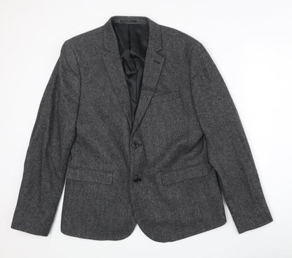 New Look Mens Grey Wool Jacket Suit Jacket Size 42 Regular