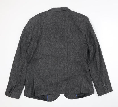 New Look Mens Grey Wool Jacket Suit Jacket Size 42 Regular