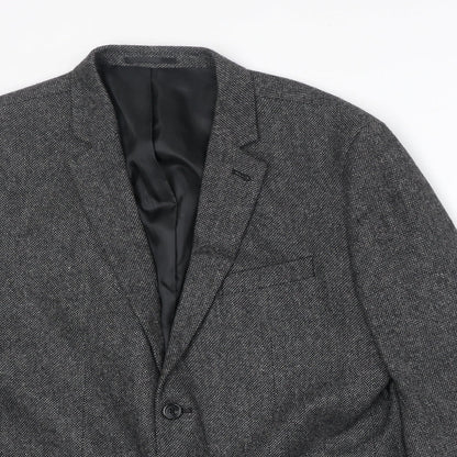 New Look Mens Grey Wool Jacket Suit Jacket Size 42 Regular