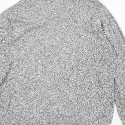 Marks & Spencer Mens Grey Round Neck Acrylic Pullover Jumper Size L Long Sleeve