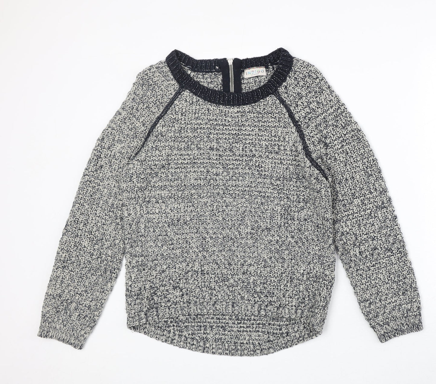 Marks and Spencer Womens Blue Round Neck Acrylic Pullover Jumper Size 8