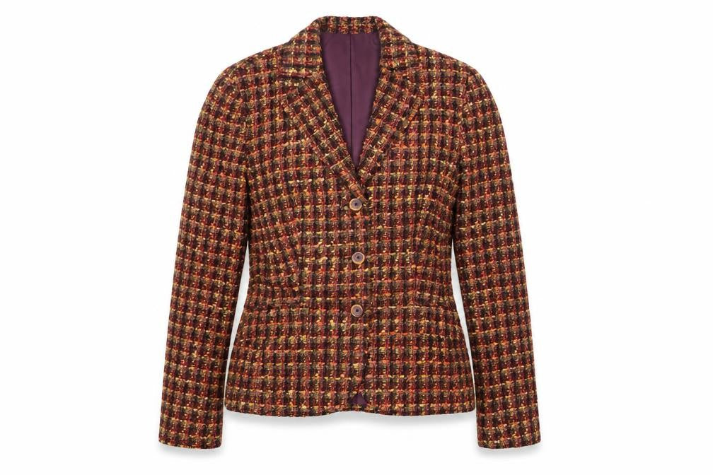 Neinhause Womens Multicoloured Check Acrylic Jacket Blazer Size 12