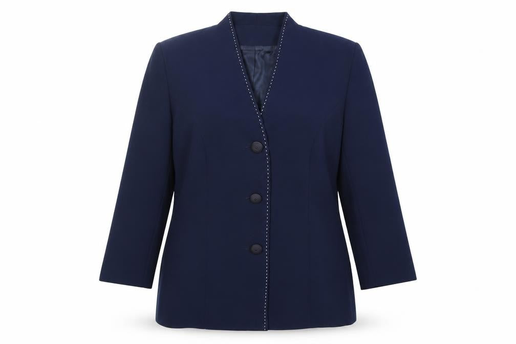 Roman Womens Blue Polyester Jacket Blazer Size 14