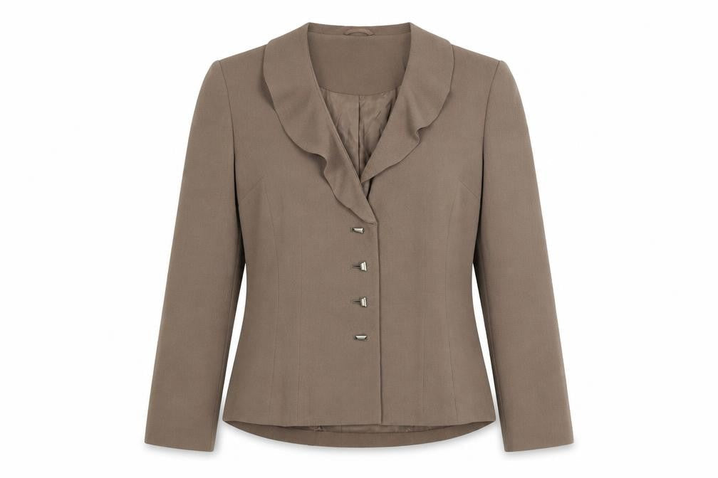 Minuet Womens Brown Polyester Jacket Blazer Size 10