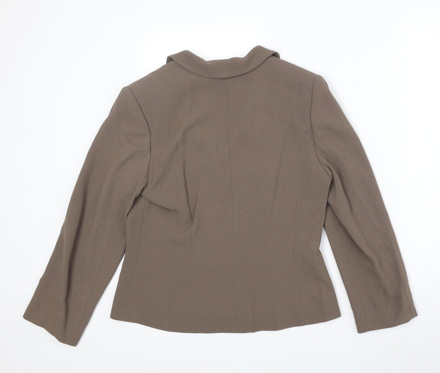 Minuet Womens Brown Polyester Jacket Blazer Size 10