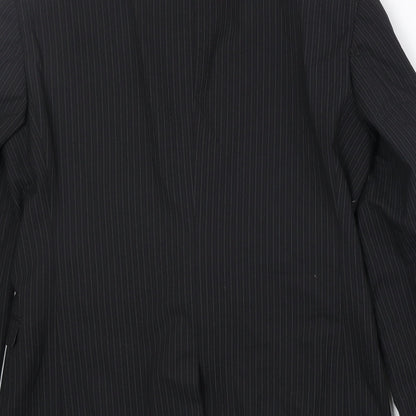 Next Mens Black Striped Wool Jacket Suit Jacket Size 38 Regular