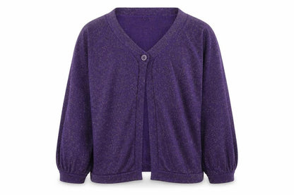 Butterfly Girls Purple Round Neck Viscose Cardigan Jumper Size 15 Years Button