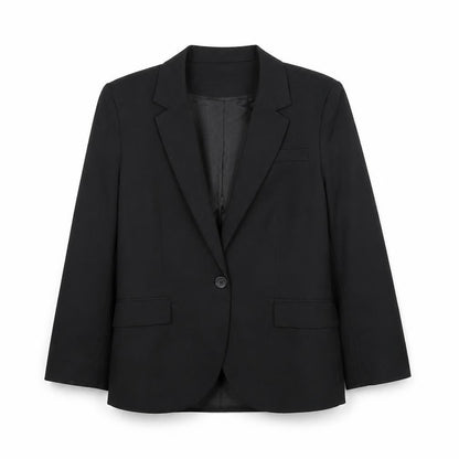 Front view of ASOS women’s black polyester jacket blazer, size UK 12
