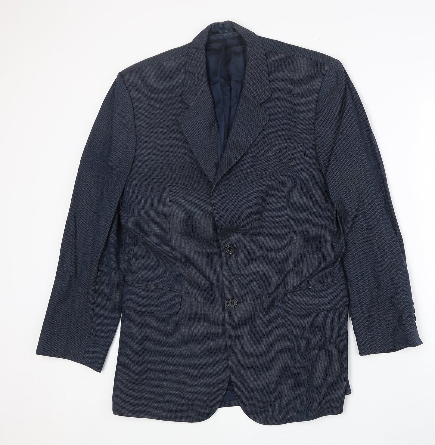 Roderick Charles Mens Blue Wool Jacket Suit Jacket Size 40 Regular