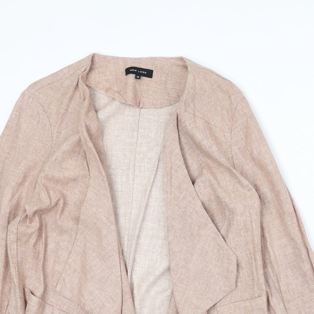 New Look Womens Pink V-Neck Viscose Cardigan Jumper Size 14