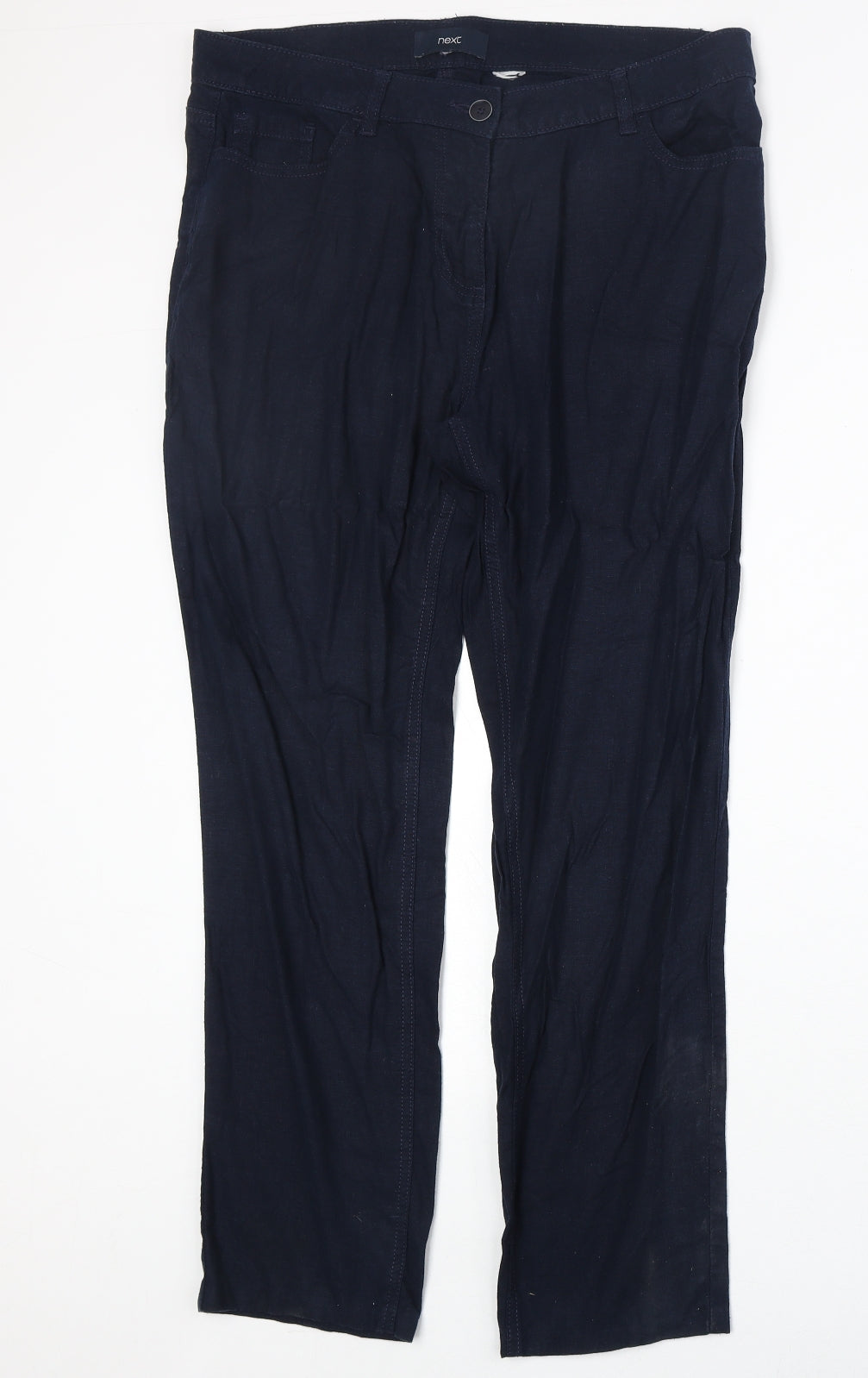 NEXT Womens Blue Polyester Trousers Size 34 in Regular Zip