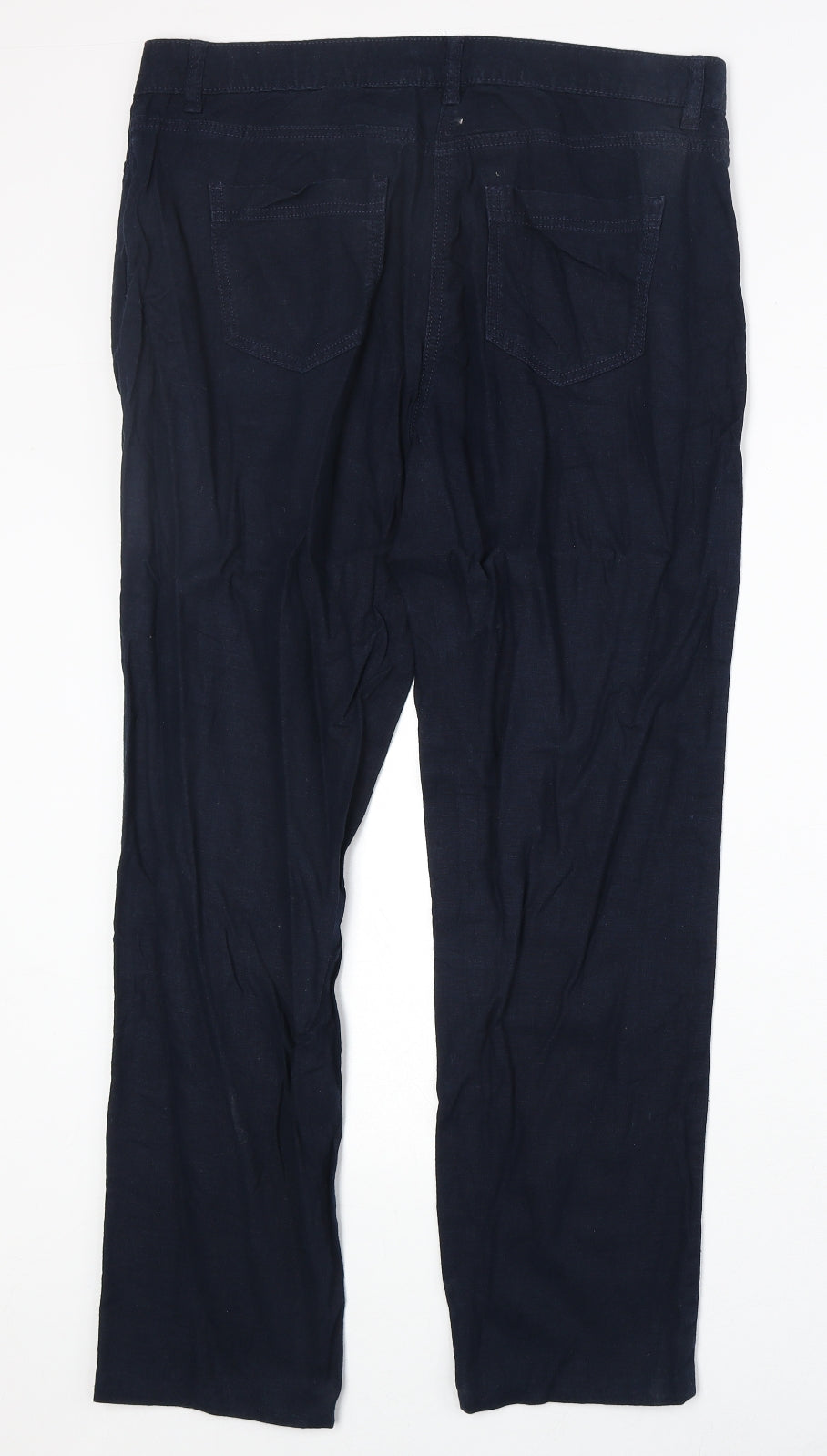 NEXT Womens Blue Polyester Trousers Size 34 in Regular Zip