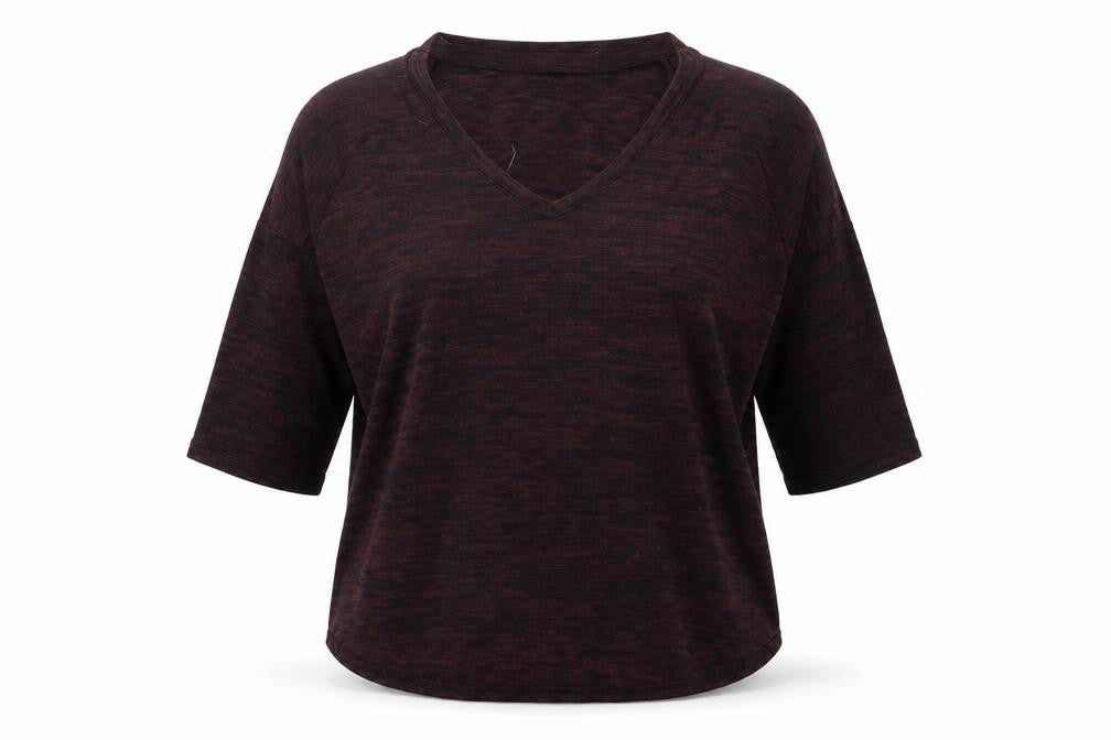 New Look Womens Purple V-Neck Polyester Pullover Jumper Size M