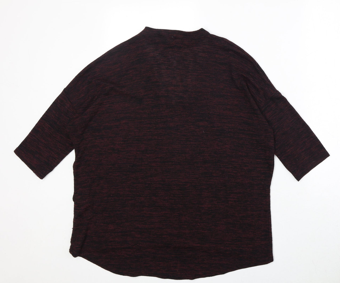 New Look Womens Purple V-Neck Polyester Pullover Jumper Size M