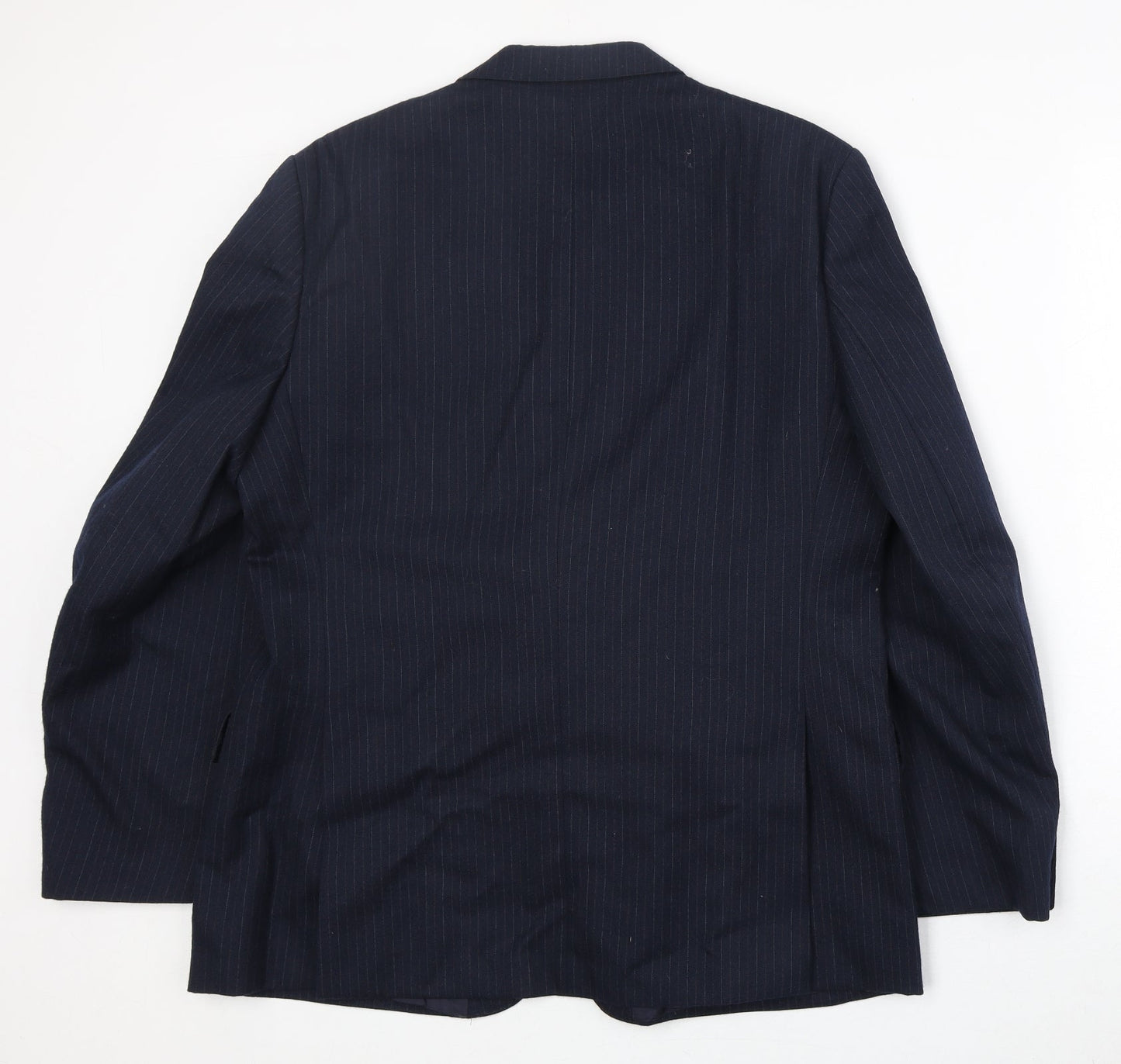 BHS Mens Blue Striped Wool Jacket Suit Jacket Size 42 Regular