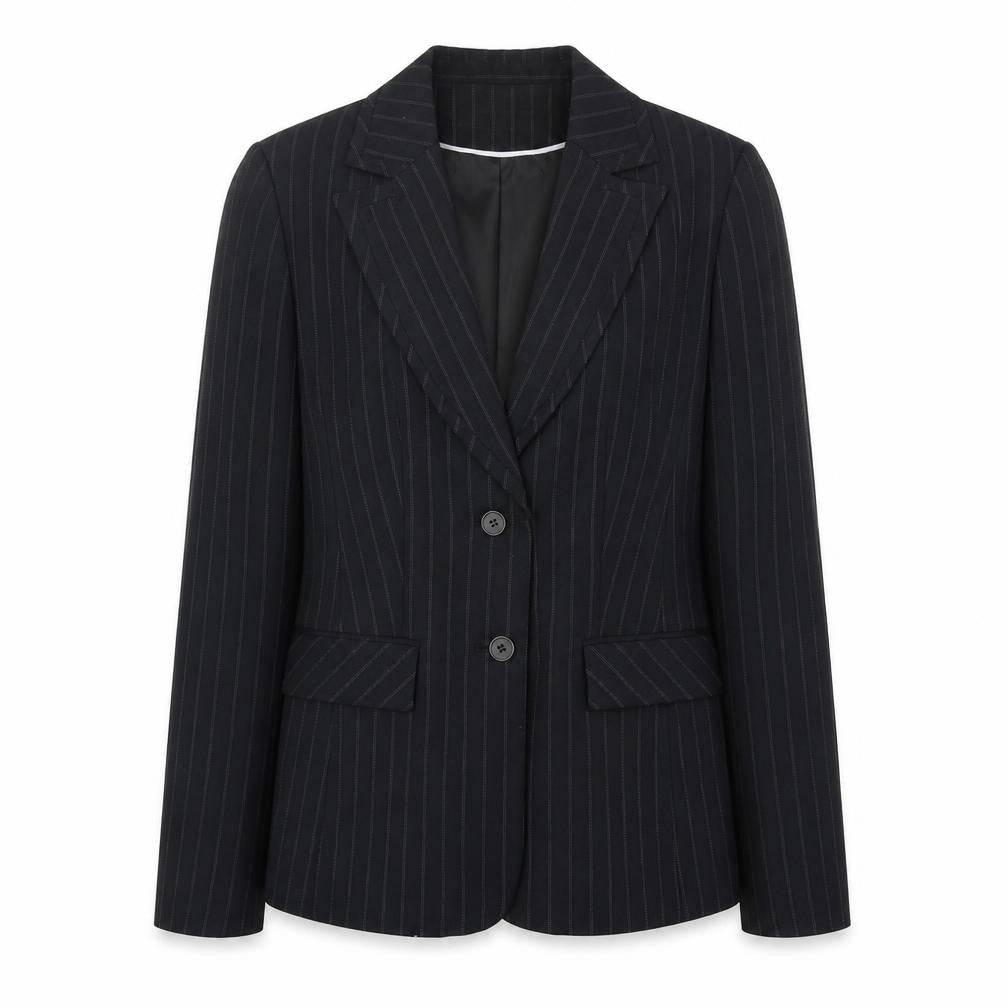 Debenhams Womens Black Striped Polyester Jacket Suit Jacket Size 10