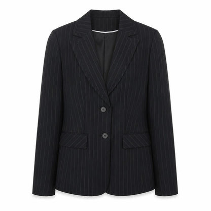 Debenhams Womens Black Striped Polyester Jacket Suit Jacket Size 10