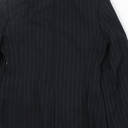 Debenhams Womens Black Striped Polyester Jacket Suit Jacket Size 10