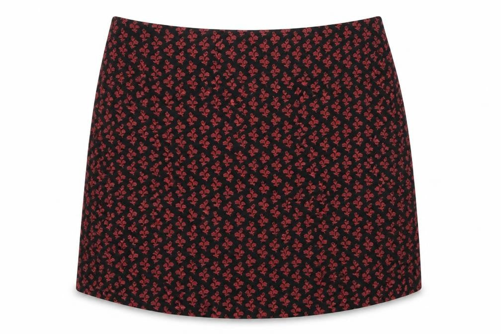 Cooperative Womens Black Floral Cotton Mini Skirt Size XS Zip