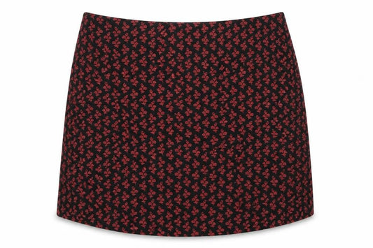 Cooperative Womens Black Floral Cotton Mini Skirt Size XS Zip