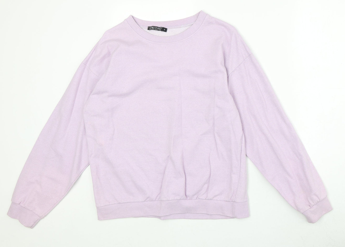 I SAW IT FIRST Womens Purple Cotton Pullover Sweatshirt Size S Pullover