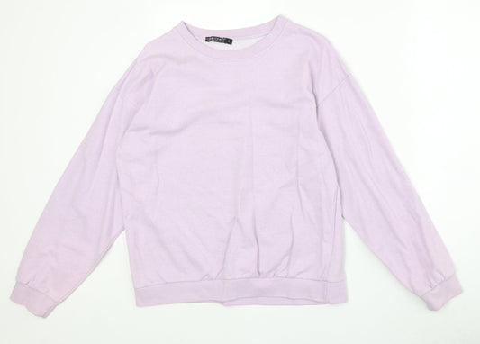 I SAW IT FIRST Womens Purple Cotton Pullover Sweatshirt Size S Pullover