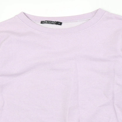 I SAW IT FIRST Womens Purple Cotton Pullover Sweatshirt Size S Pullover