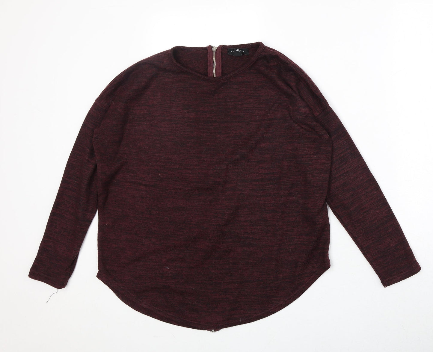 New Look Womens Red Round Neck Polyester Pullover Jumper Size M