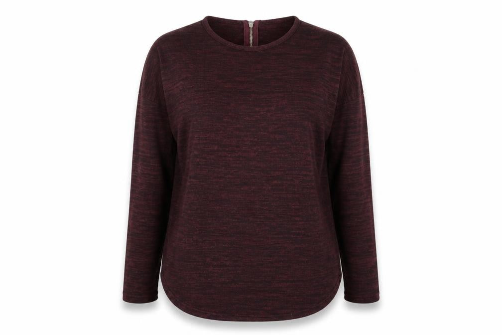 New Look Womens Red Round Neck Polyester Pullover Jumper Size M
