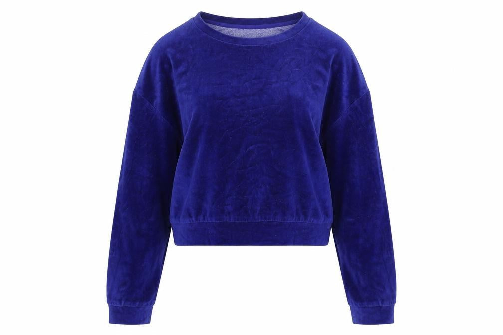 FOREVER 21 Womens Blue Polyester Pullover Sweatshirt Size S Pullover - Cropped