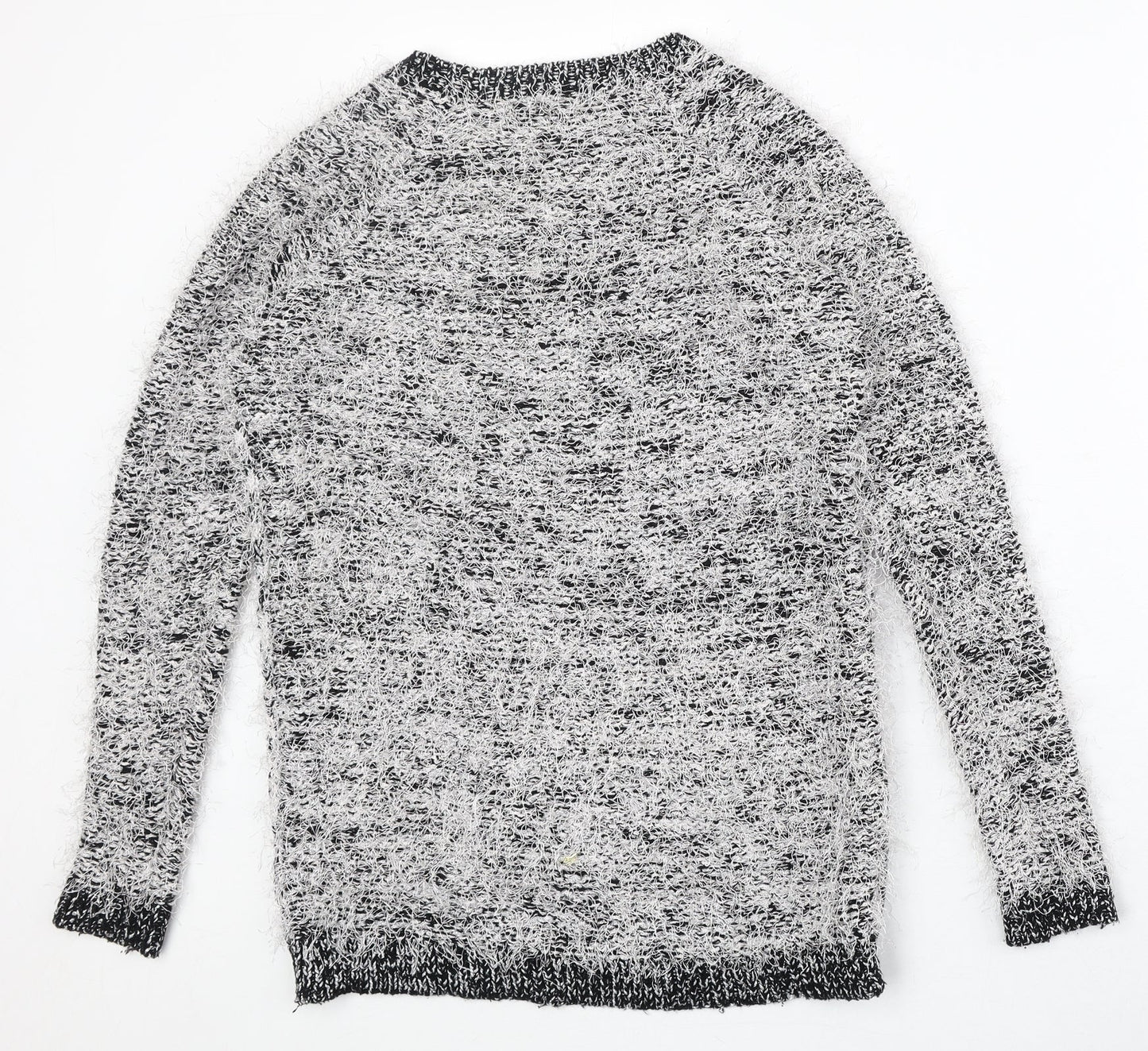 River Island Womens Ivory Round Neck Geometric Polyester Pullover Jumper Size 8
