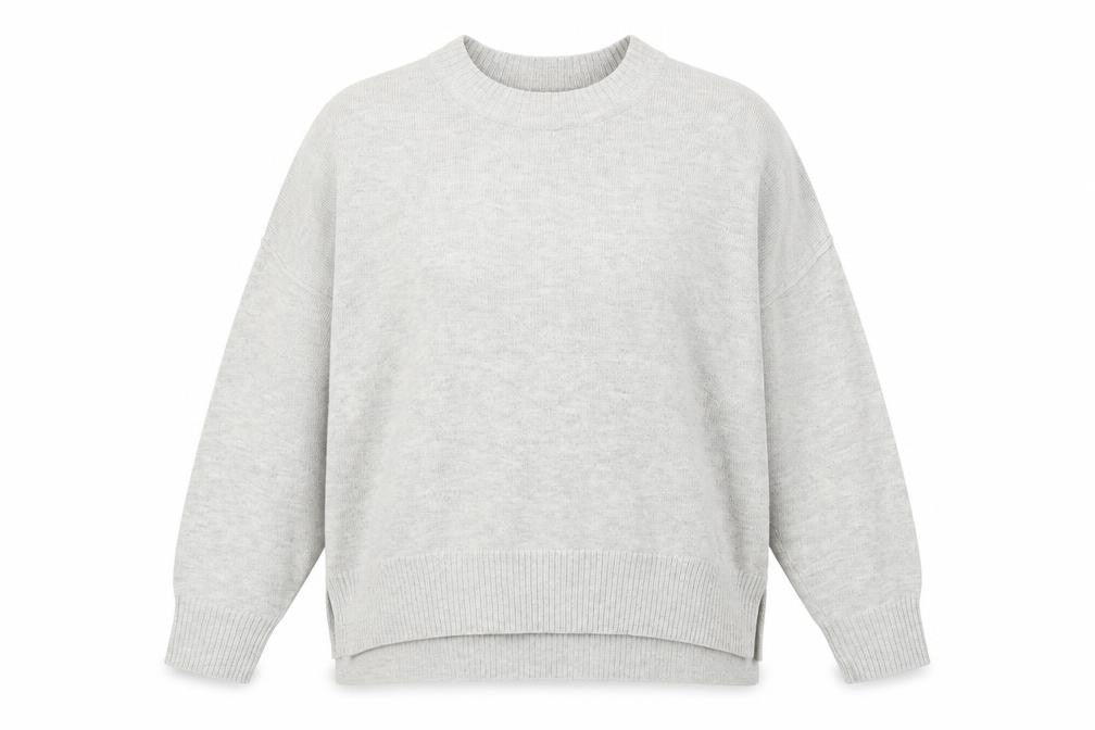 H&M Womens Grey Round Neck Acrylic Pullover Jumper Size M