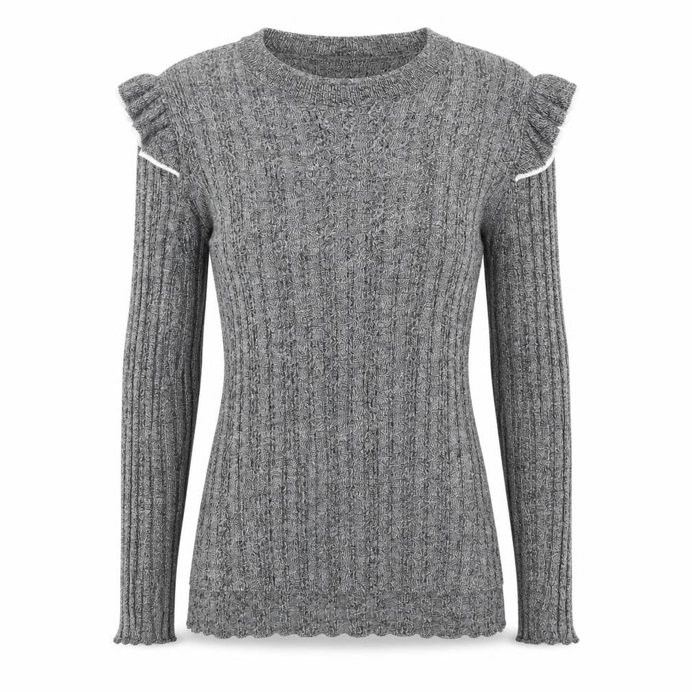 Marks & Spencer Womens Grey Round Neck Acrylic Pullover Jumper Size 8 Pullover