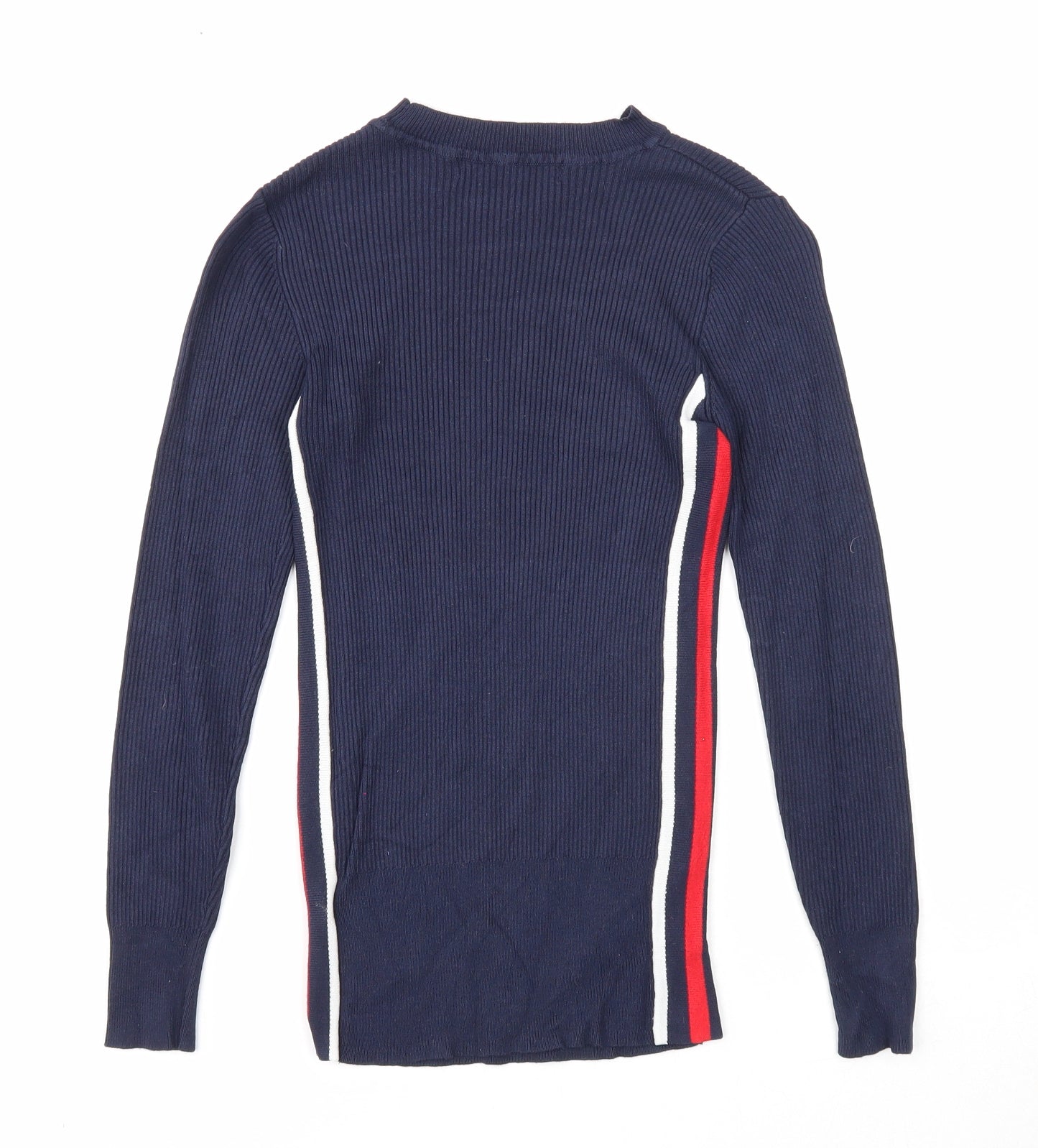 Marks and Spencer Womens Blue Round Neck Viscose Pullover Jumper Size 6