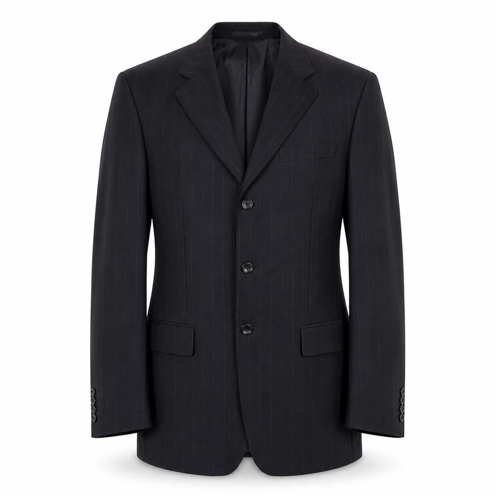 Daniel Grahame Mens Black Striped Polyester Jacket Suit Jacket Size 42 Regular