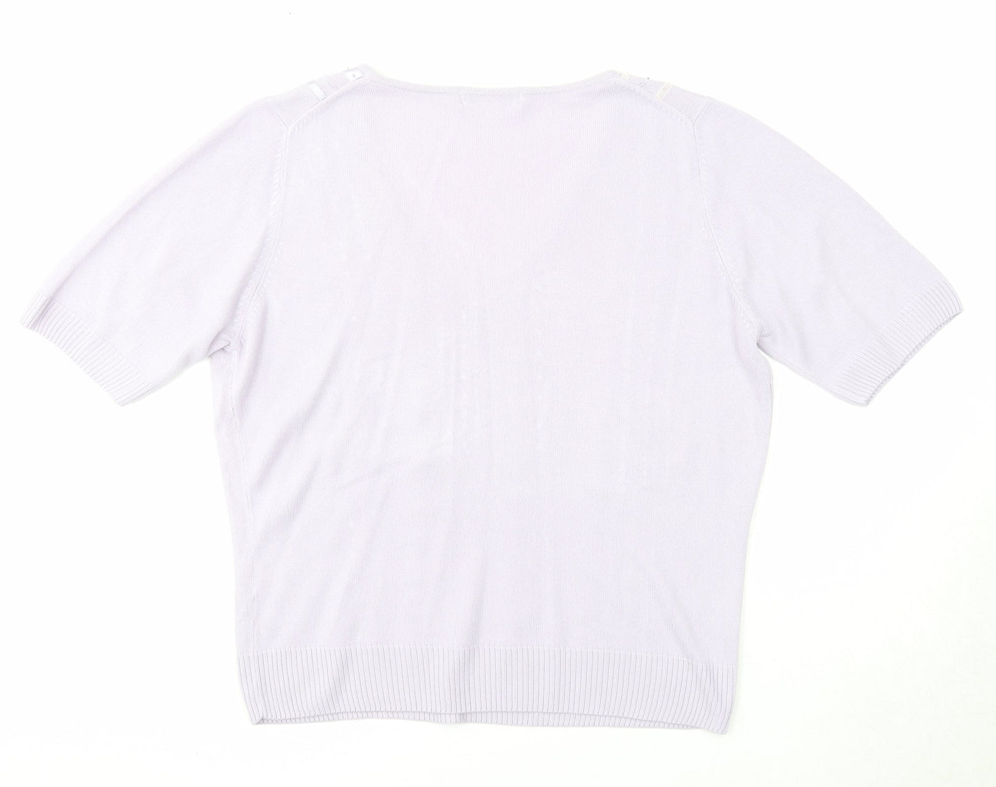 Marks and Spencer Womens Purple V-Neck Acrylic Pullover Jumper Size 16