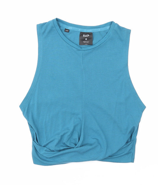 MP Womens Blue Polyester Cropped Tank Size M Round Neck
