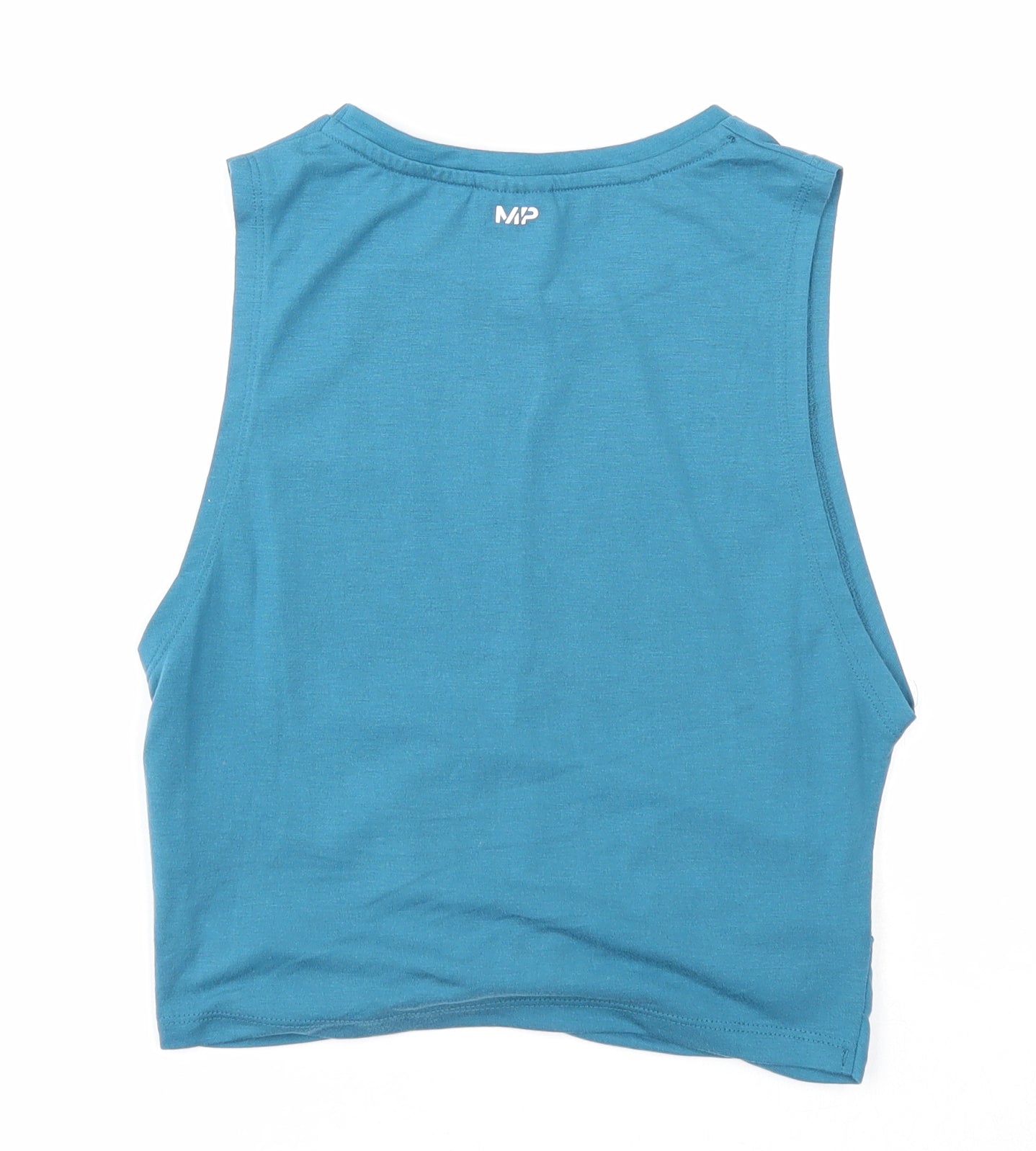 MP Womens Blue Polyester Cropped Tank Size M Round Neck
