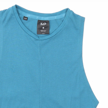 Myprotein Womens Blue Polyester Cropped Tank Size M Round Neck
