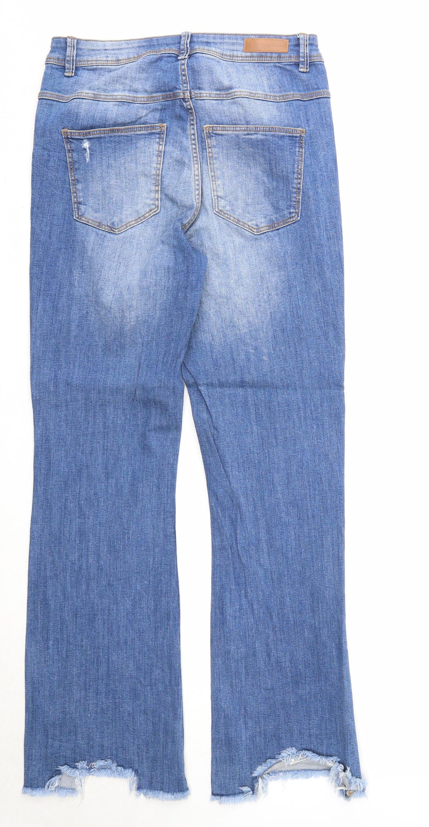 JDY Womens Blue Cotton Straight Jeans Size 32 in L32 in Regular Zip