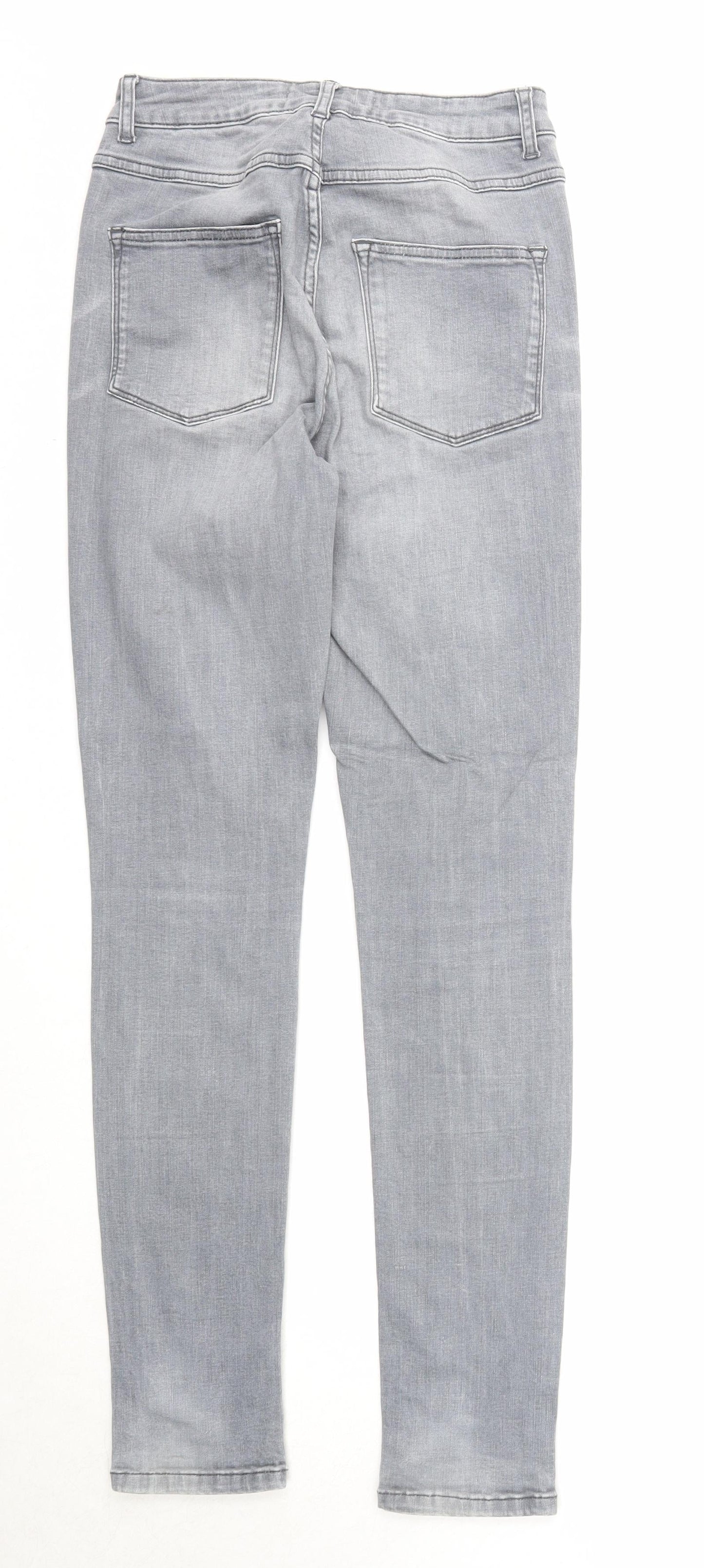 John Lewis Womens Grey Cotton Skinny Jeans Size 10 Regular Zip